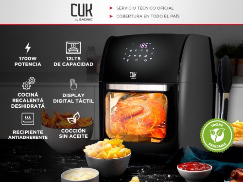 Freidora Sin Aceite Gadnic F120 12Lts 1700w Control Digital Antiadhere