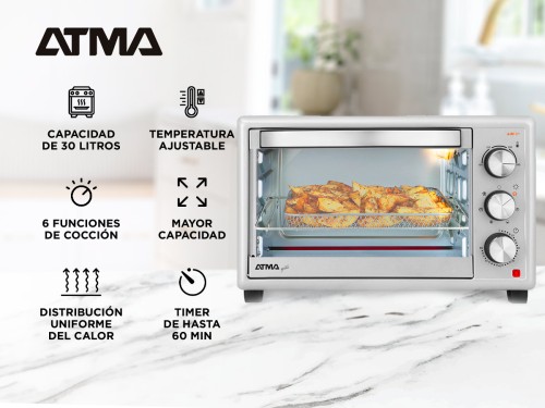 Horno Freidora Grill Air fryer Atma 91HGFA3023PI 30 litros