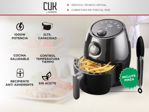 Freidora de Aire Gadnic F20 Sin Aceite 2Lts 1000w Comida Saludable Con