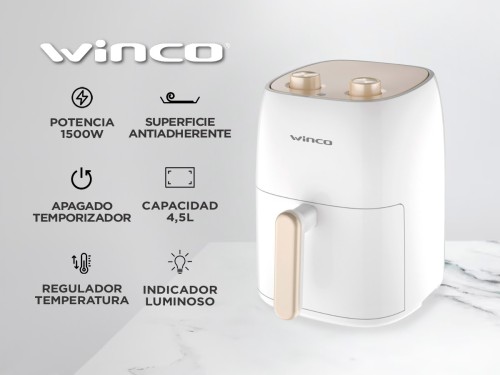 Freidora de Aire Winco W131 4.5L 1500W Temporizador