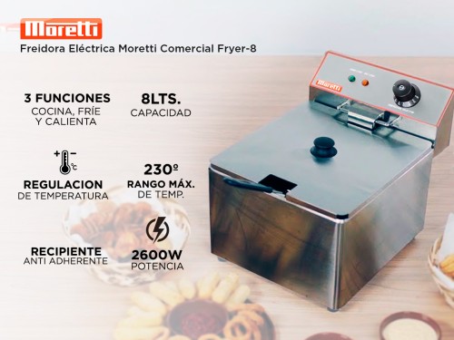 Freidora Eléctrica Moretti Comercial Fryer-08 8L 220V 2600W