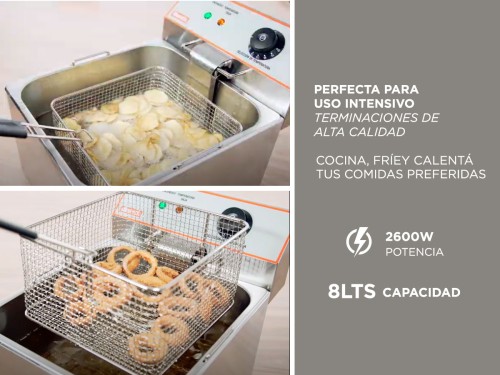 Freidora Eléctrica Moretti Comercial Fryer-08 8L 220V 2600W