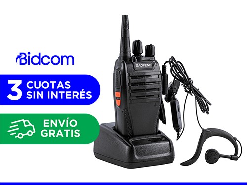 Handy Baofeng BF-999S 5w 16CH UHF Hasta 10km + 2 Baterías y Manos Libr