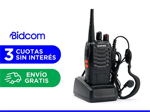 Handy Baofeng BF-888S 5w 16CH UHF Hasta 10km + 2 Baterías y Manos Libr