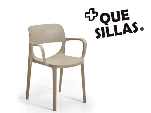 Silla de comedor/jardin plastico moderna Smile con apoyabrazos