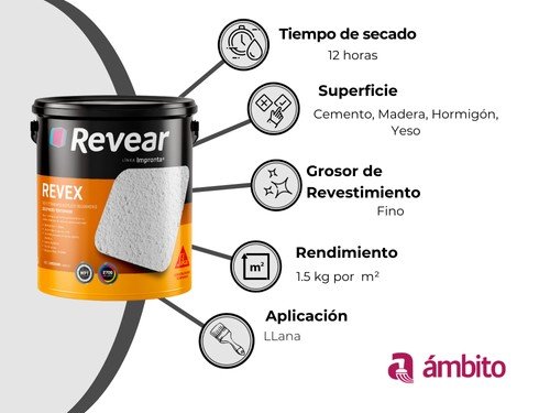 Revear Revestimiento Texturado Revex Fino Beige Almendra 25 Kg