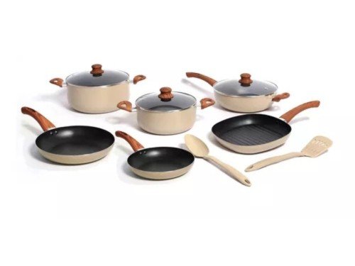 Set Batería Cocina 9 Piezas Antiadherente 2 Utensilios Carol