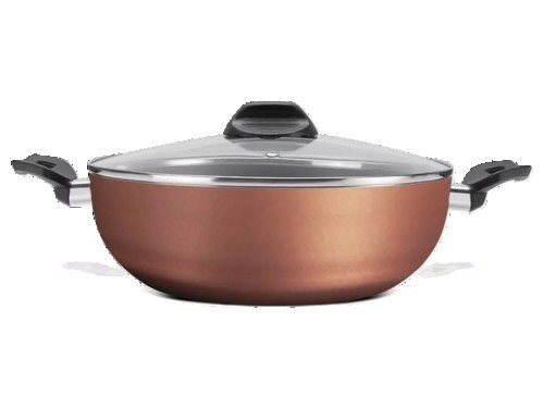 Wok Con Tapa y Manijas 28 cm Brinox Linea Clove 4,10L