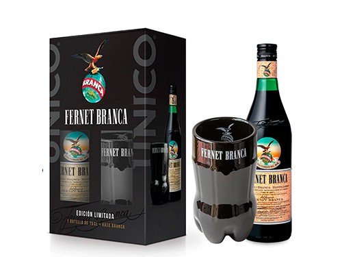 GIFT PACK: 1 Fernet Branca 750ml + 1 Vaso de ceramica 500cc