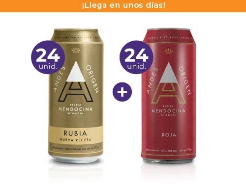 Pack: 24 Andes Origen Rubia 473ml + 24 Andes Origen Roja 473ml