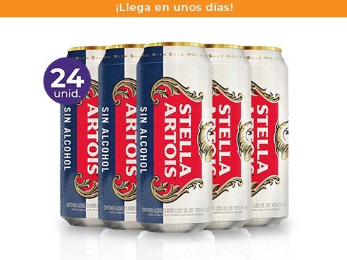 Pack: 24 Stella Artois Sin Alcohol 473ml