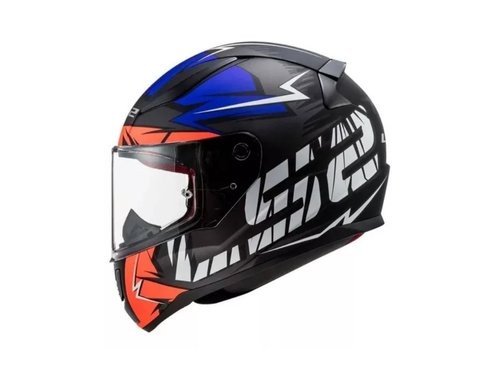 Casco para Moto Integral Ls2 FF353 Rapid Cromo Naranja Azul Size L