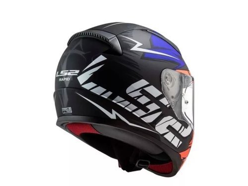 Casco para Moto Integral Ls2 FF353 Rapid Cromo Naranja Azul Size L