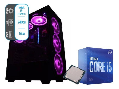 Pc Gfast X500 Gamer RGB Intel i5 10400 16GB 240SSD Win11