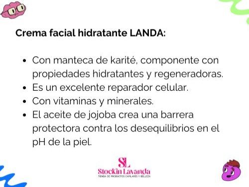 Crema facial hidratante x 50 ml. - LANDA