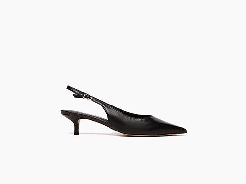 Stiletto negro de cuero / PARUOLO