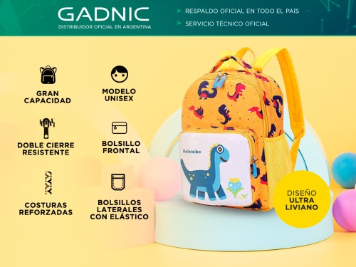 Mochila Escolar de Dinosaurio Gadnic Para Niños Colegio