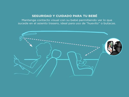 Espejo Retrovisor Auto Bebe Gadnic Con Agarre Ajustable