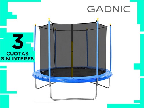 Cama Elástica Gadnic T8FT 2,44 mts con Red de Seguridad Reforzada Hast