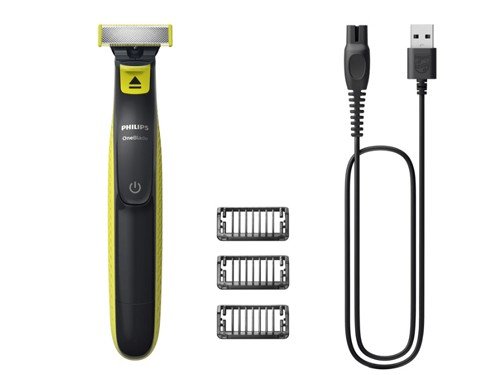 Philips Oneblade Recorta, Modela y Afeita, Carga USB, Peines 1 3 y 5mm