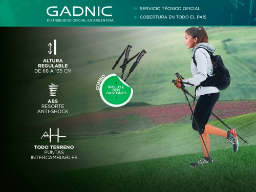 Kit Bastones Gadnic Para Trekking Senderismo Antishock