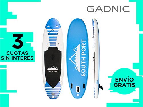 Stand Up Paddle Azul Gadnic PB10220 Tabla Inflable Remo Inflador Bolso