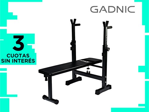 Banco Press Plano Gadnic Regulable Pecho Fondos Abdominales