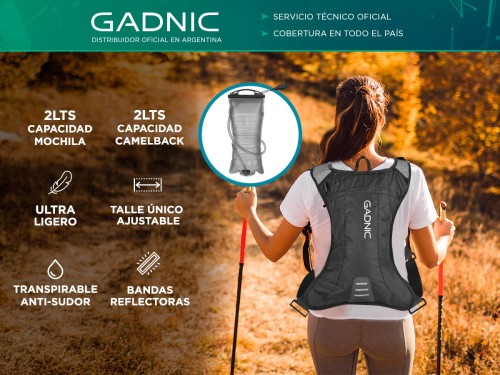 Mochila Hidratante Gadnic Running Impermeable Con Bolsa 2L