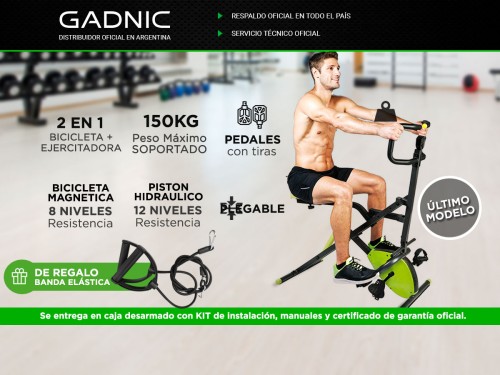 Bicicleta Magnética Gadnic Extreme Pro 2en1 con Ejercitador Para Abdom