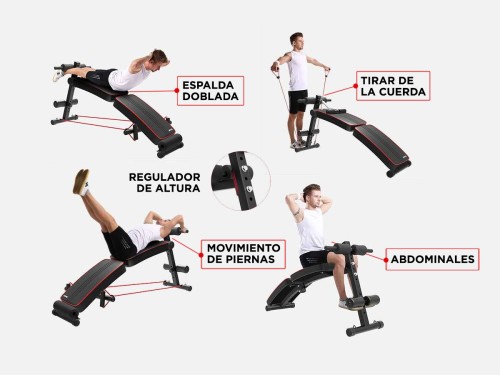 Banco De Abdominales Force Maquina Aparato Multifunción Regulable