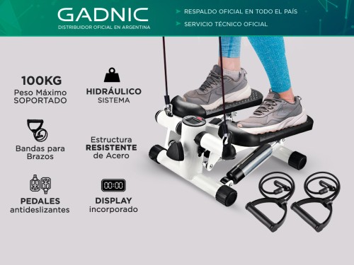 Escalador Gadnic Mini Stepper Con Bandas 100kg Hidráulico Antideslizan