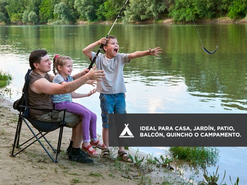 Silla Plegable Gadnic Reforzada Ideal Camping Pesca Con Portavaso