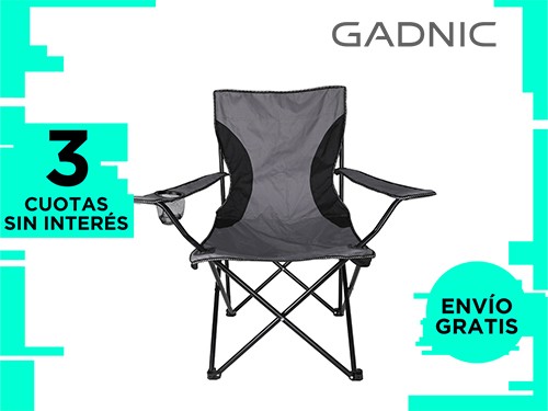 Silla Plegable Gadnic Reforzada Ideal Camping Pesca Con Portavaso