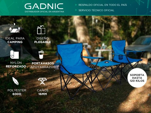 Set Sillas Y Mesa Gadnic Para Camping Plegables