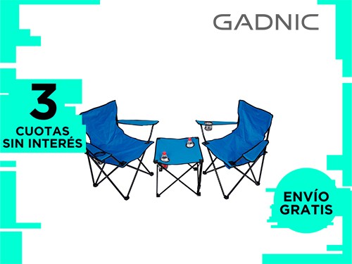 Set Sillas Y Mesa Gadnic Para Camping Plegables