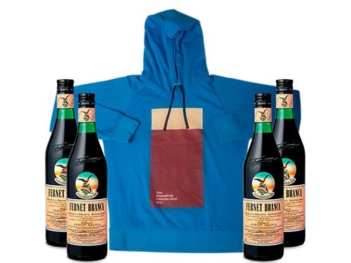 4 Botellas Fernet Branca 750cc + 1 Buzo diseño Branca