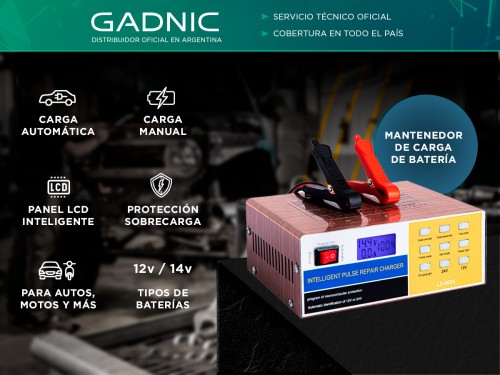 Cargador De Batería Para Auto Gadnic AV300 Mantenedor 12v - 24v Corte