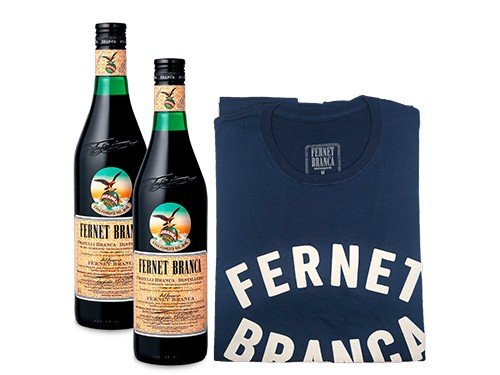 2 Botellas Branca 750cc + 1 Remera Retro Fernet Branca