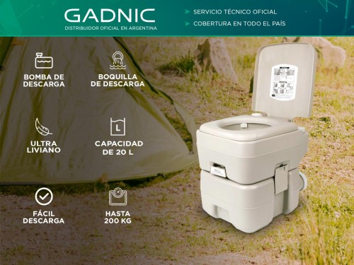 Inodoro Portátil Químico INOP 2.0 Gadnic 20 Litros