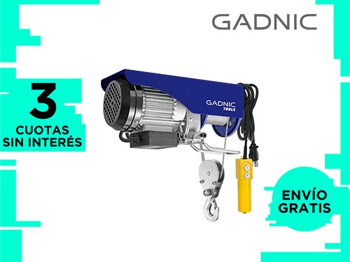 Aparejo Eléctrico Gadnic AP500 Hasta 500kg 1020w Gancho Doble y Simple