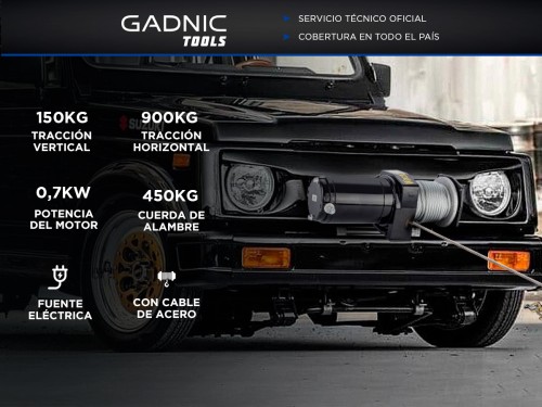 Aparejo Electrico Gadnic AP122000LB Portátil Remolque 900kg 10m