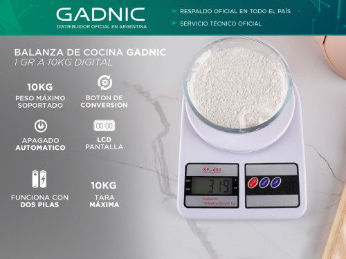 Balanza De Cocina Gadnic 1gr a 10Kg Digital