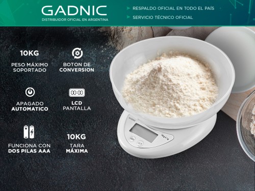 Balanza De Cocina Gadnic G11 1gr a 10Kg Digital