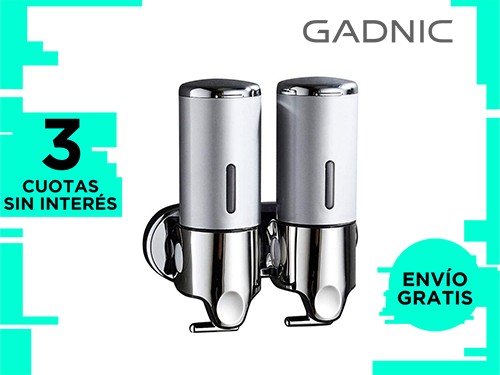 Dispenser Doble de Jabón Gadnic LSI61 Para Pared Manual Líquidos Gel