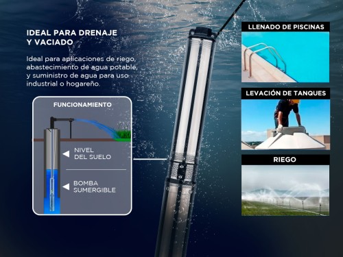 Bomba Sumergible Gadnic Pozo Napa 72 mts