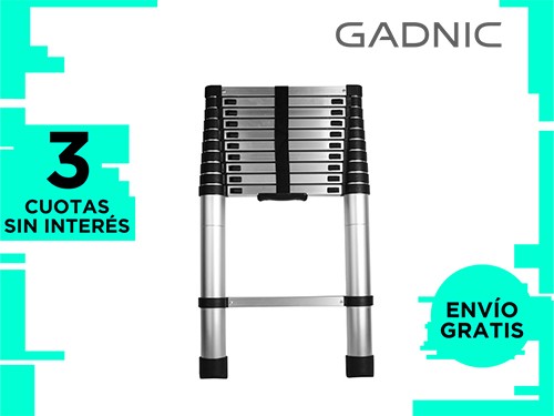 Escalera Telescópica Gadnic De Aluminio Extensible 5 Metros