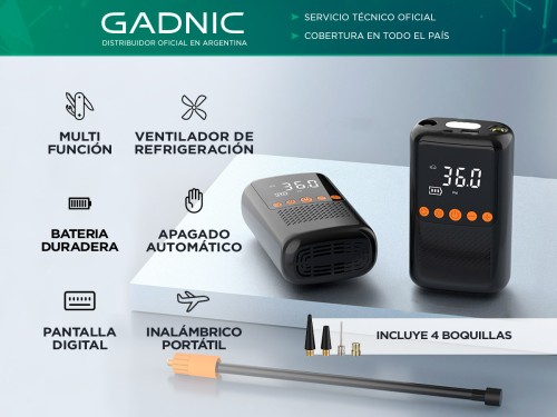 Inflador Inalambrico Gadnic 12V 4000mAh Compacto