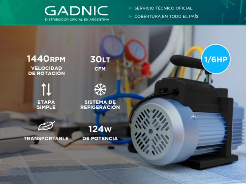 Bomba de Vacío HRT-0.5A Gadnic Aire Acondicionado CFM 30L