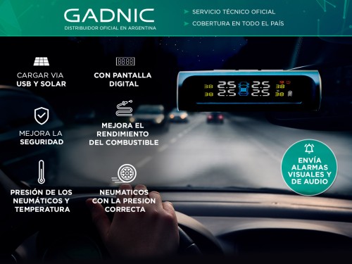 Monitor de presión de neumáticos Gadnic CS2 Carga de Energía Solar