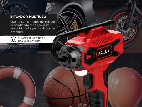 Bomba de Aire Inflador Gadnic Mini Recargable